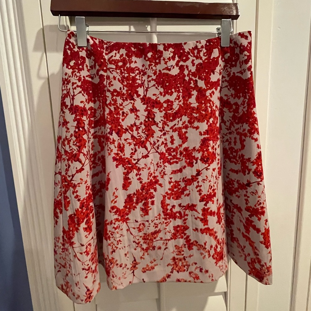 Red print skirt - A Line - small from The Limited